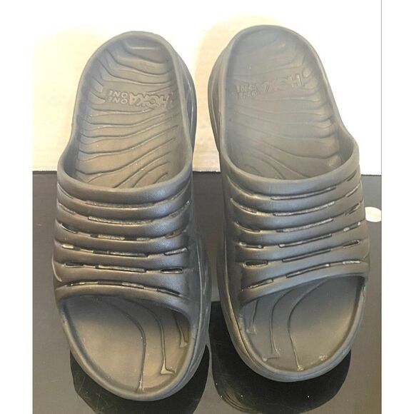 Hoka One One Black Ora Recovery Slides  Size 10 - Picture 1 of 10